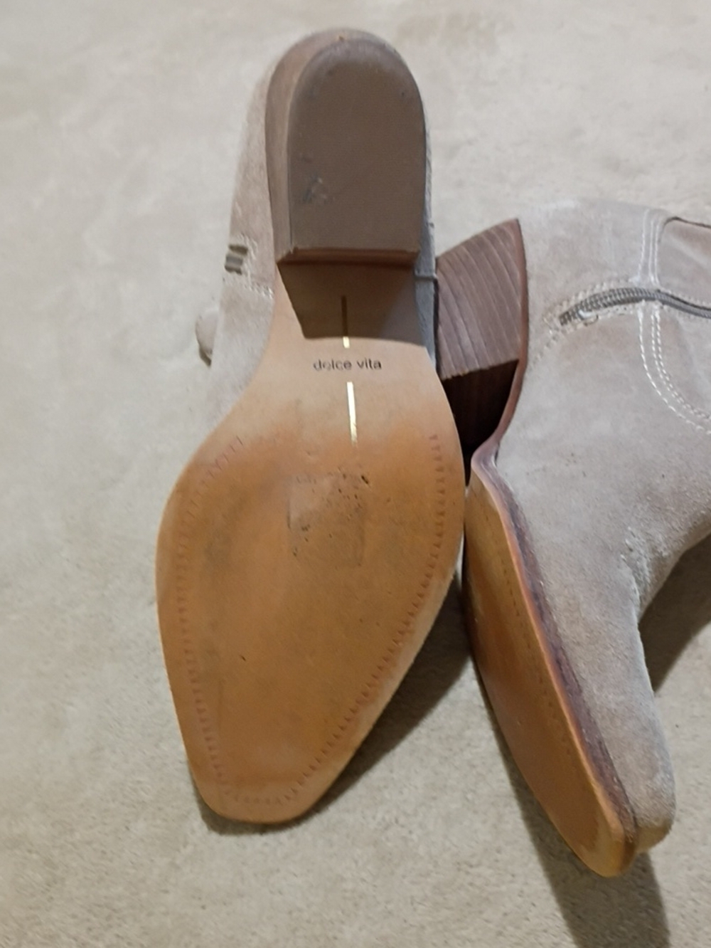 Dolce Vita Taupe Suede Ankle Bootie - Picture 10 of 10
